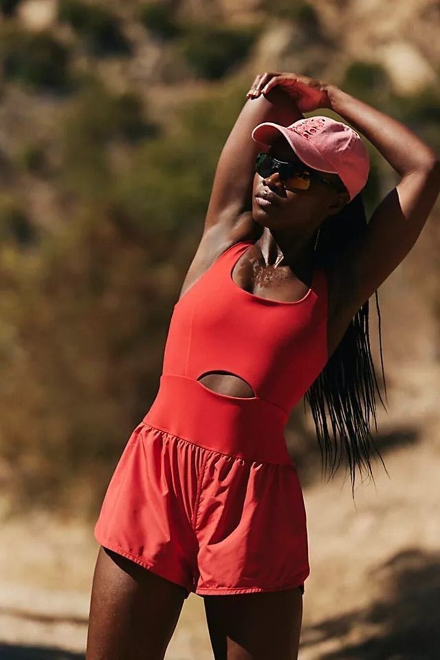 NWOT FP Movement Righteous Runsie Romper Red Size L